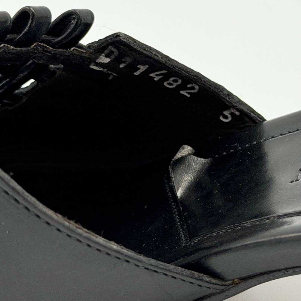 Cole Haan Kalista Black Woven Leather Mule Sandals Kitten Heel Size 5B Italy - Picture 8 of 10